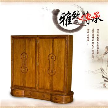 红古轩 新中式红木家具 风云衣柜G-002613