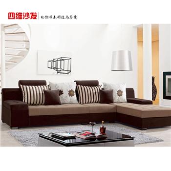 四维 现代客厅家具 转角沙发 绒布沙发 布艺沙发 S-1238