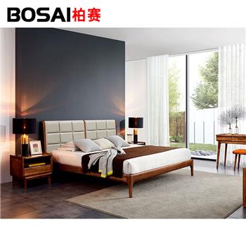 喔喔哒-BOSAI柏赛家具 初遇至品系列 乌金木床HW-03