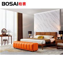 喔喔哒-BOSAI柏赛家具 初遇至品系列 乌金木床HW-22