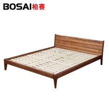 喔喔哒-BOSAI柏赛家具 初遇至品系列 乌金木床HW-25